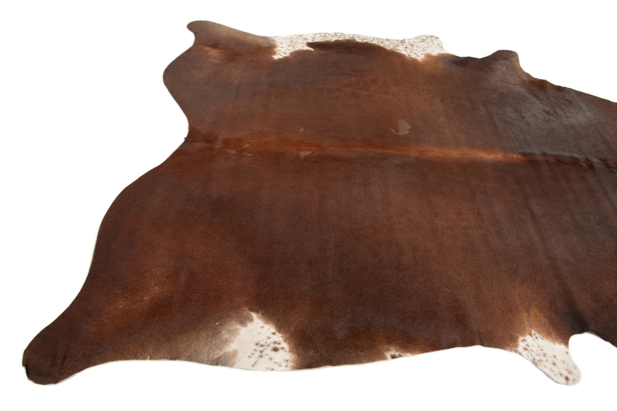 6' 7 x 7' 3 Cowhide Leather Square Rug