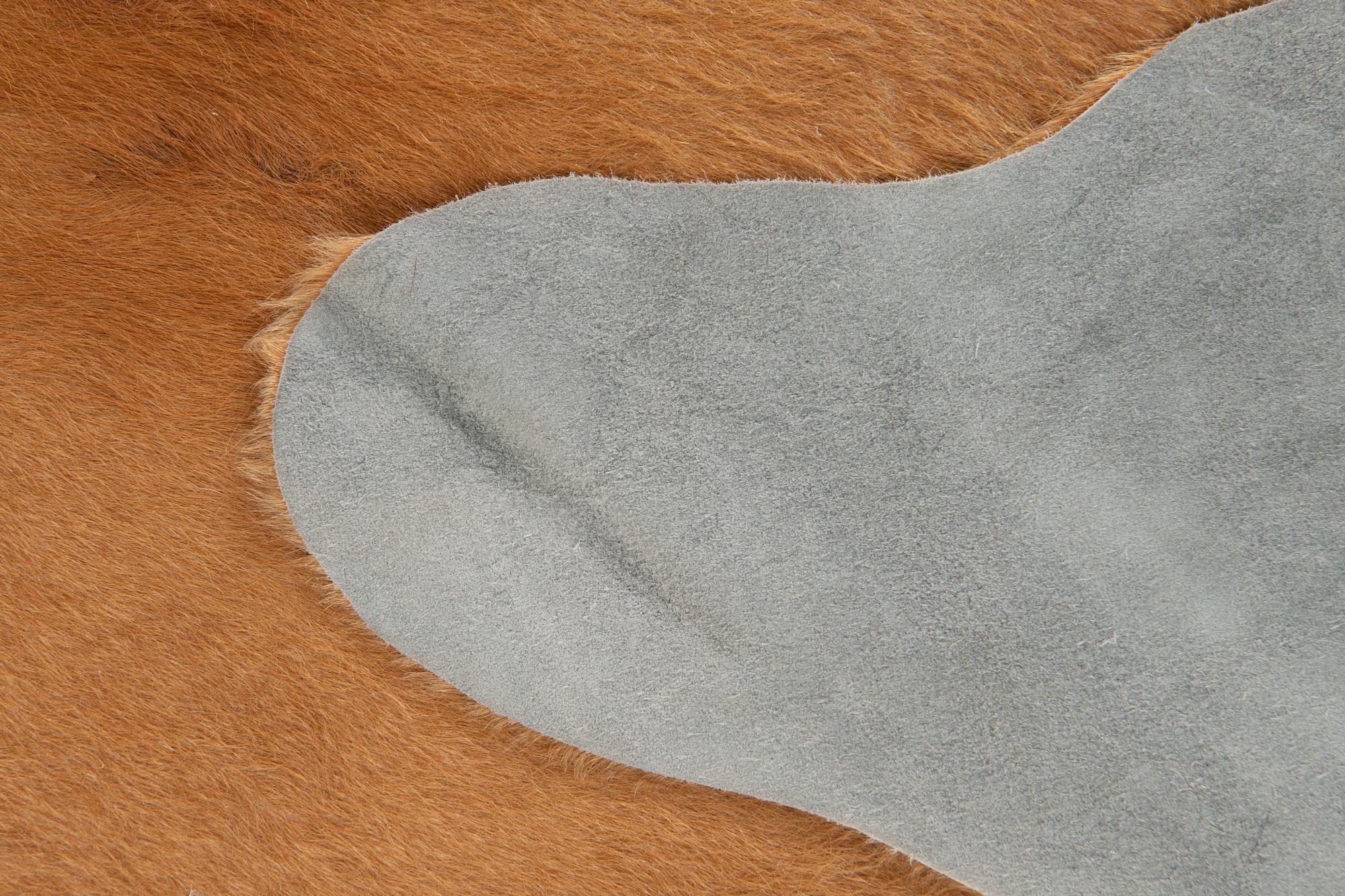 6' 5 x 6' 7 Cowhide Leather Square Rug