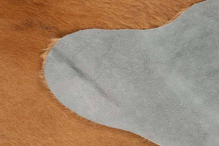 6' 5 x 6' 7 Cowhide Leather Square Rug