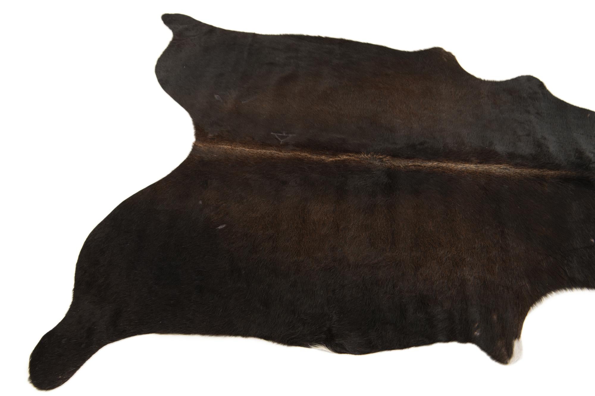 5' 3 x 5' 10 Cowhide Leather Square Rug