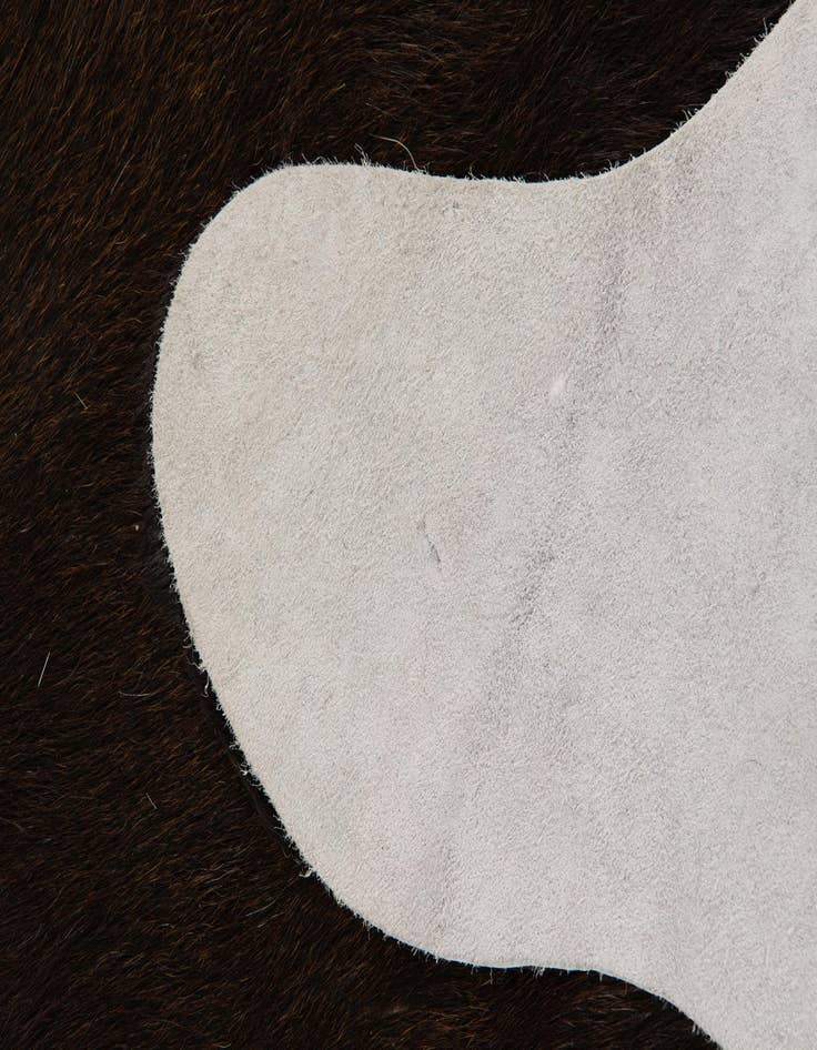 Detail image of 5' 3 x 5' 10 Cowhide Leather Square Rug