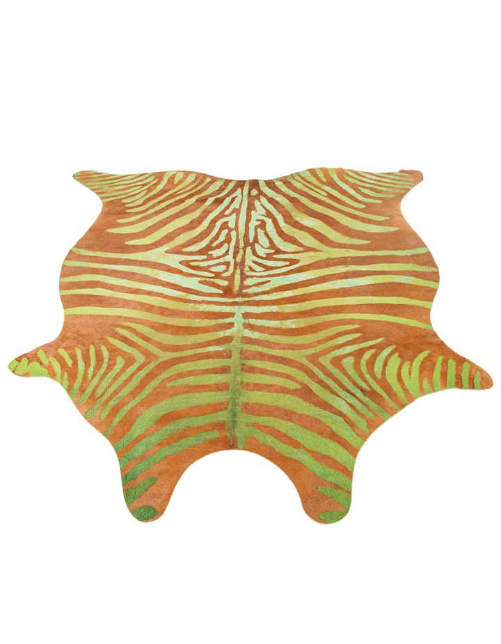 6' 8 x 7' 6 Cowhide Leather Square Rug