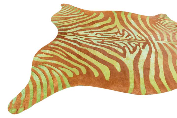 6' 8 x 7' 6 Cowhide Leather Square Rug