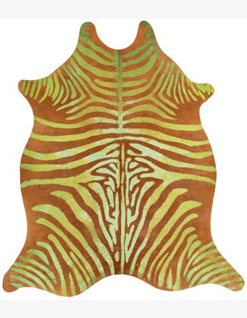6' 8 x 7' 6 Cowhide Leather Square Rug