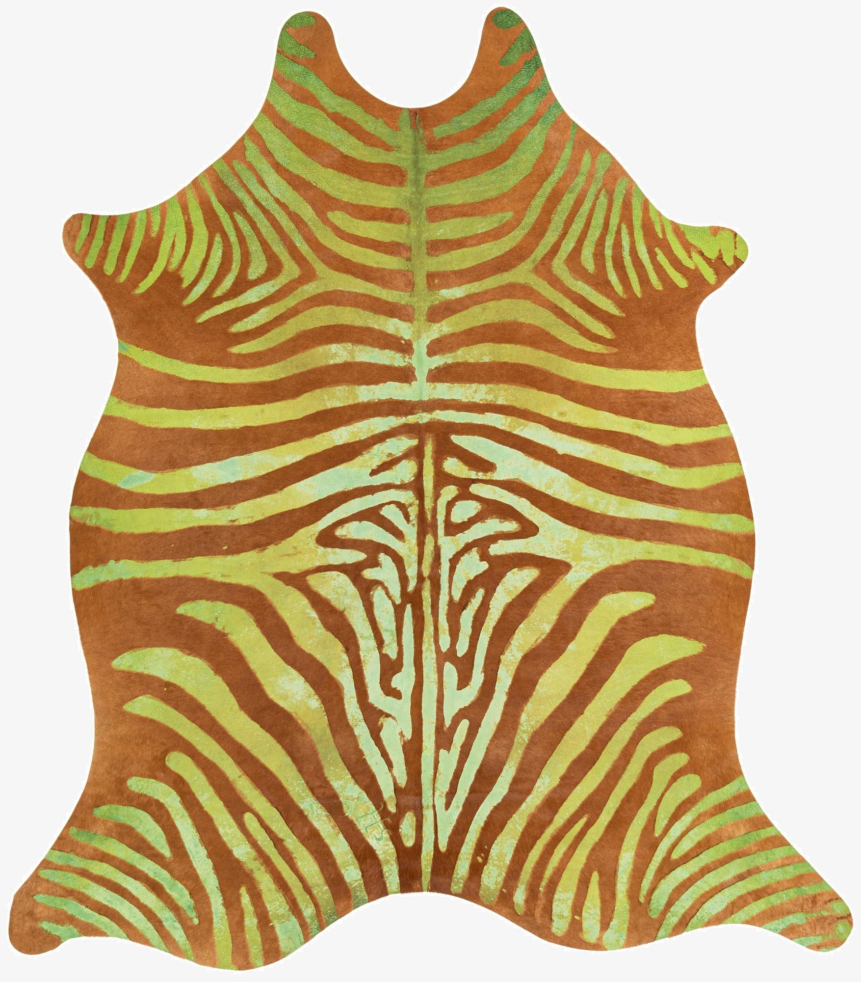 6' 8 x 7' 6 Cowhide Leather Square Rug