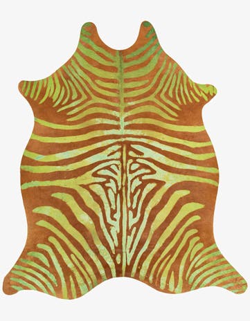 6' 8 x 7' 6 Cowhide Leather Square Rug