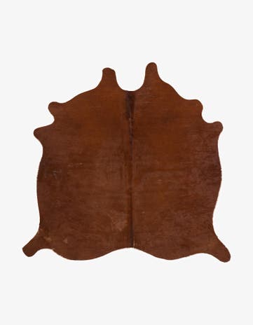 5' 1 x 5' 4 Cowhide Leather Square Rug