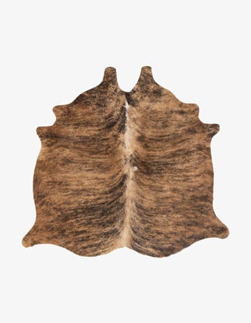 4' 10 x 5' 3 Cowhide Leather Square Rug