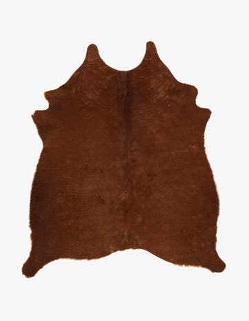 4' 11 x 5' 5 Cowhide Leather Square Rug