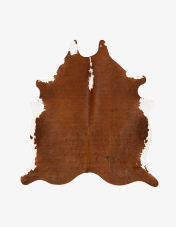 5' 9 x 6' 1 Cowhide Leather Square Rug