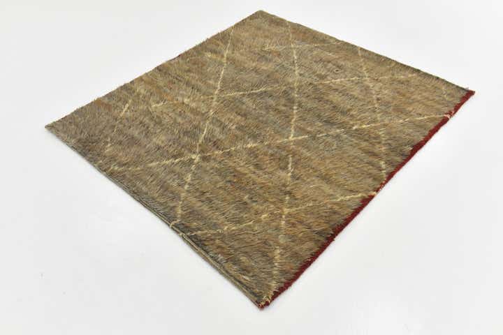 4' 6 x 5' Hand Knotted Darya Wool Square Rug