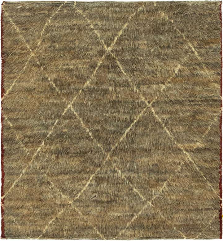 4' 6 x 5' Hand Knotted Darya Wool Square Rug