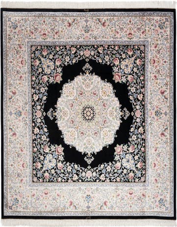 8' 2 x 8' 2 Ghom Design Square Rug