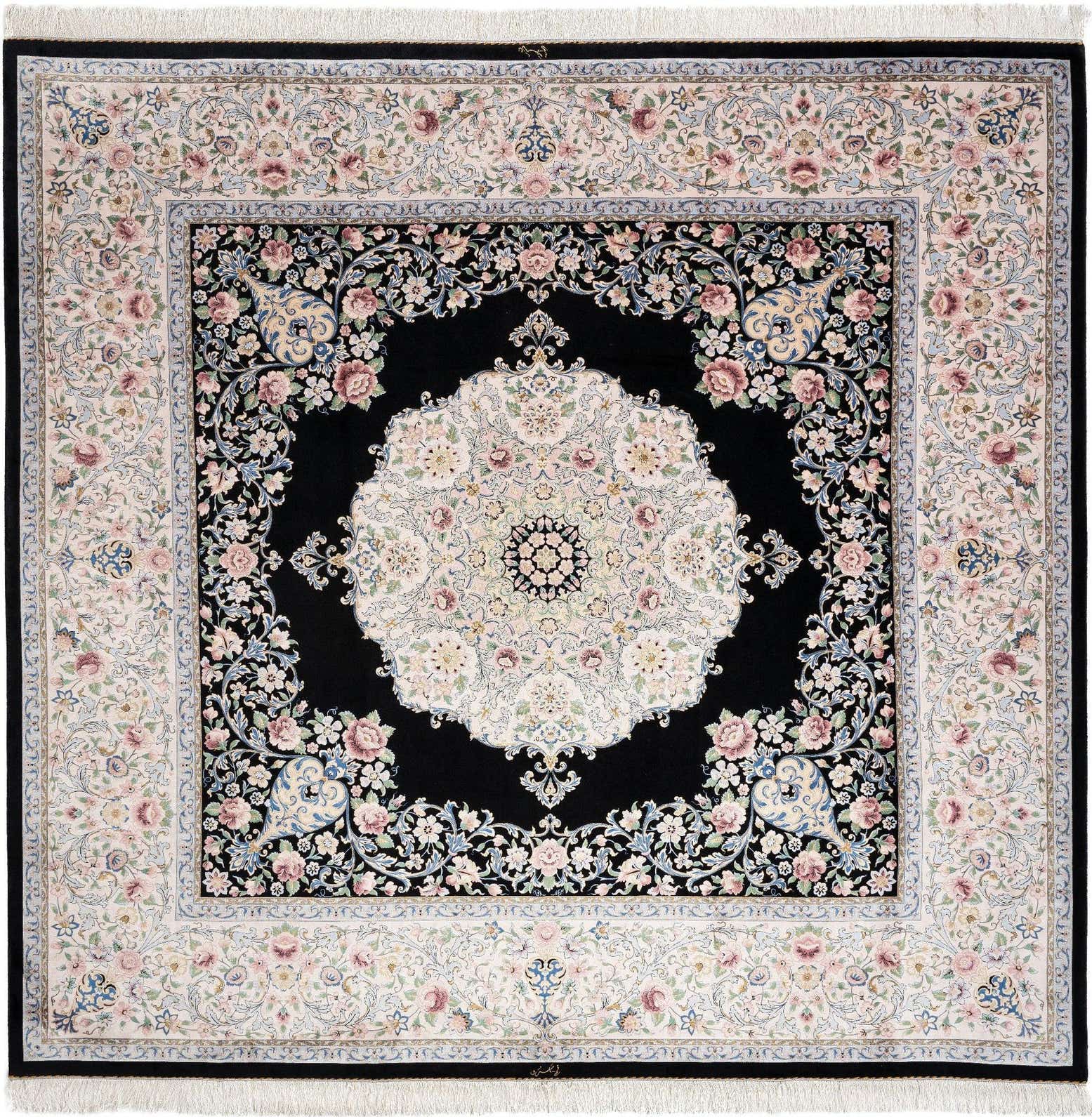 8' 2 x 8' 2 Ghom Design Square Rug