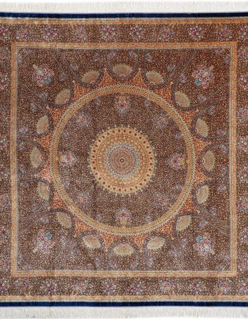 6' 7 x 6' 7 Ghom Design Square Rug