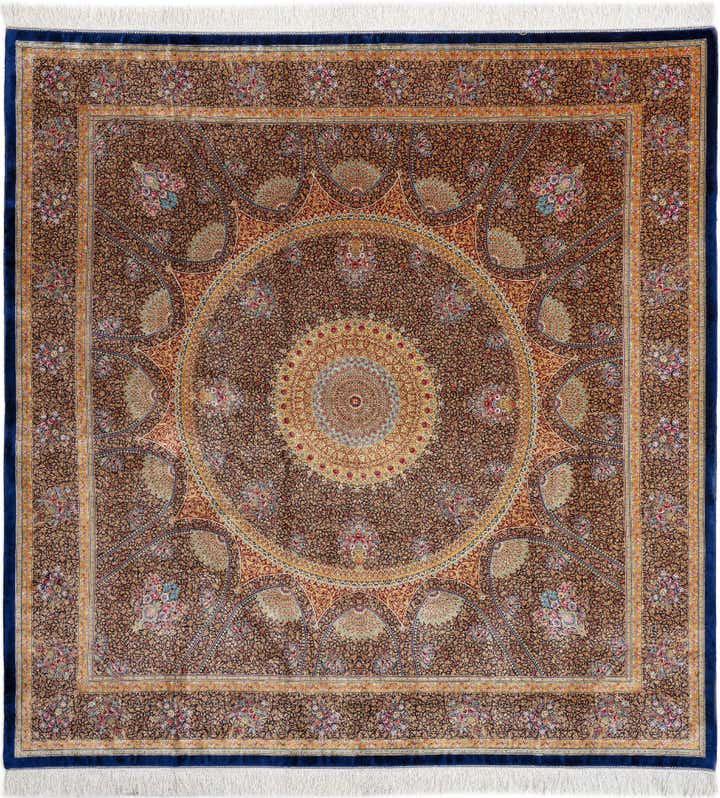 6' 7 x 6' 7 Ghom Design Square Rug