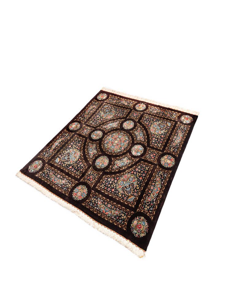 Detail image of 6' 6 x 6' 9 Ghom Silk Square Rug