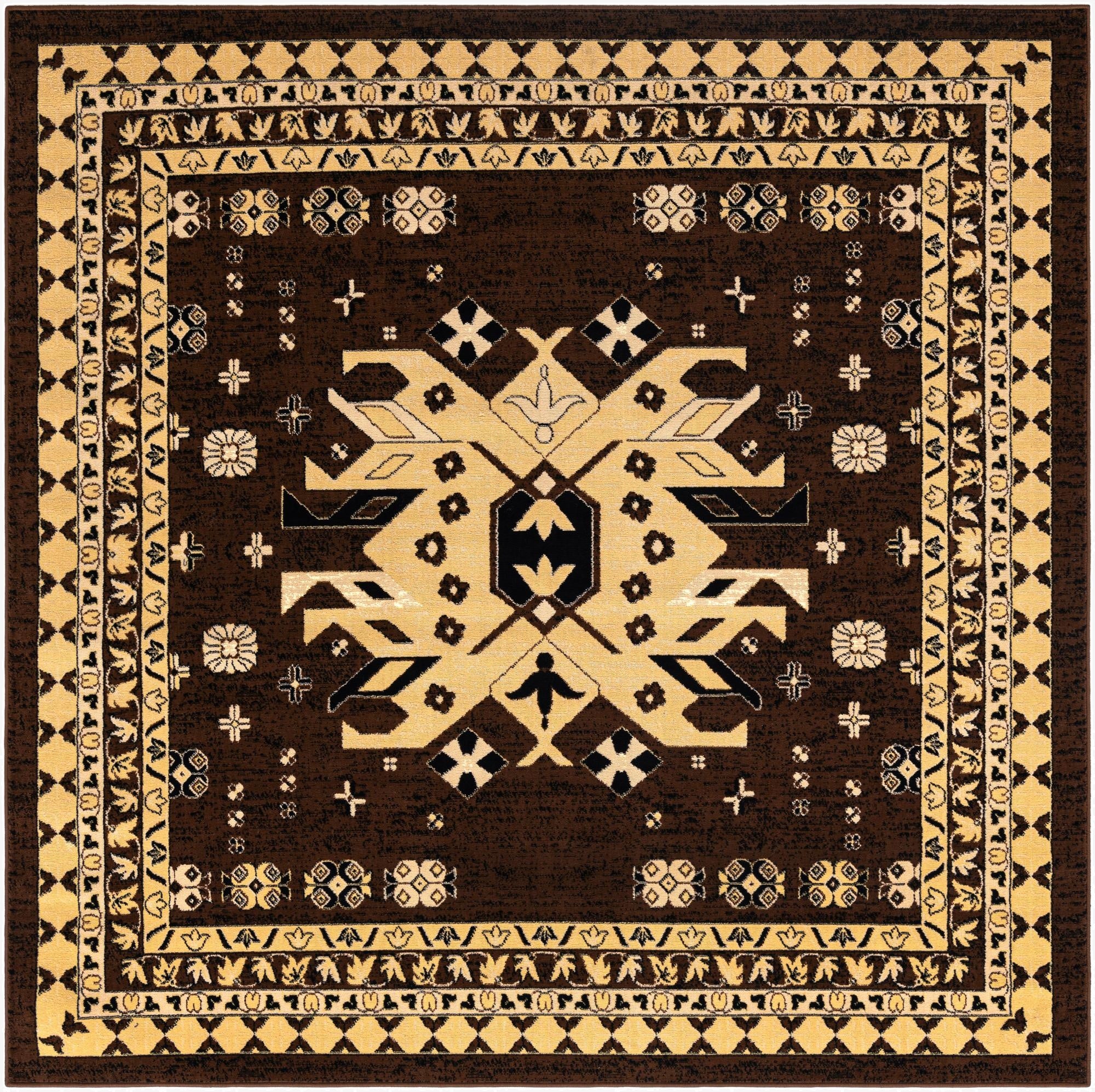 7' 10 x 7' 10 Heriz Design Square Rug