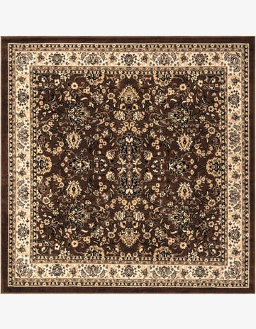 Brown Kashan Design Square Rug