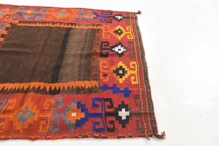 4' 6 x 4' 9 Hand Knotted Kilim Fars Persian Wool Square Rug