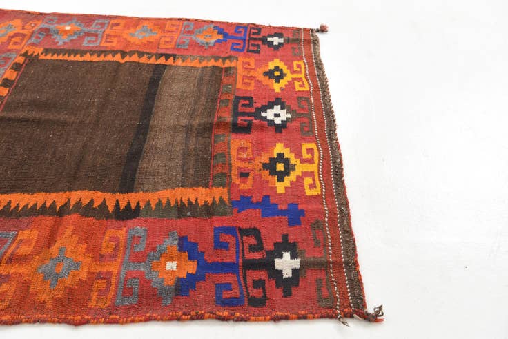 Detail image of 4' 6 x 4' 9 Hand Knotted Kilim Fars Persian Wool Square Rug
