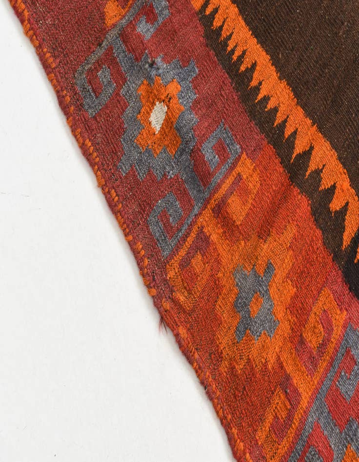 Detail image of 4' 6 x 4' 9  Hand Knotted Kilim Fars Persian Wool Square Rug