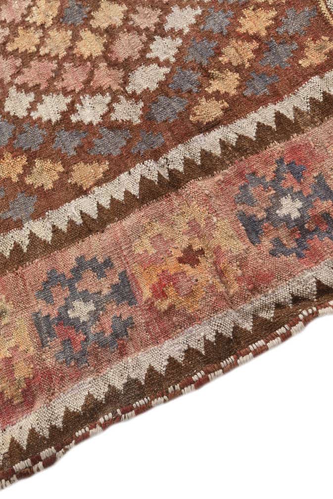 3' 9 x 4' Hand Woven Kilim Fars Wool Square Rug