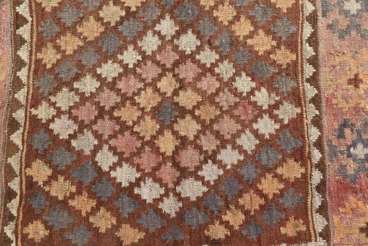 Detail image of 3' 9 x 4' Hand Woven Kilim Fars Wool Square Rug