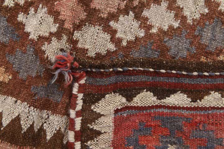 3' 9 x 4' Hand Woven Kilim Fars Wool Square Rug