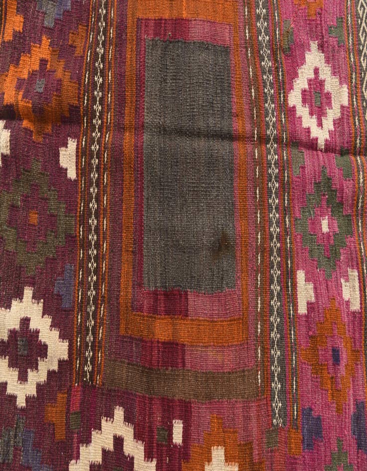 Detail image of 4' 2 x 4' 4  Hand Woven Kilim Fars Wool Square Rug