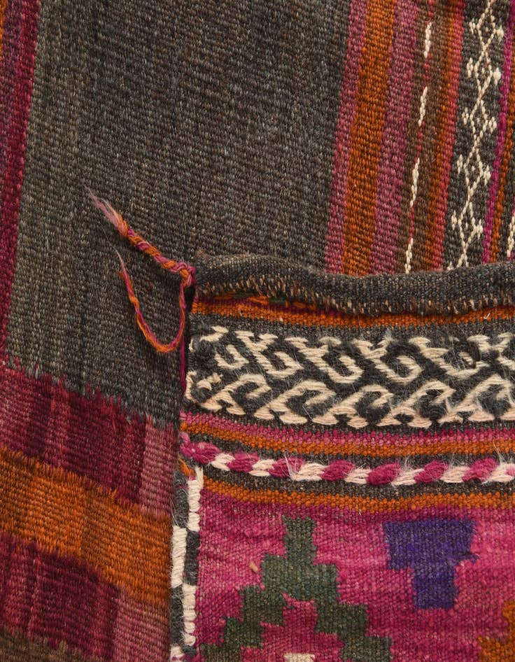 Detail image of 4' 2 x 4' 4  Hand Woven Kilim Fars Wool Square Rug