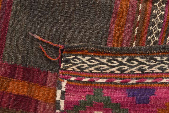 4' 2 x 4' 4 Hand Woven Kilim Fars Wool Square Rug