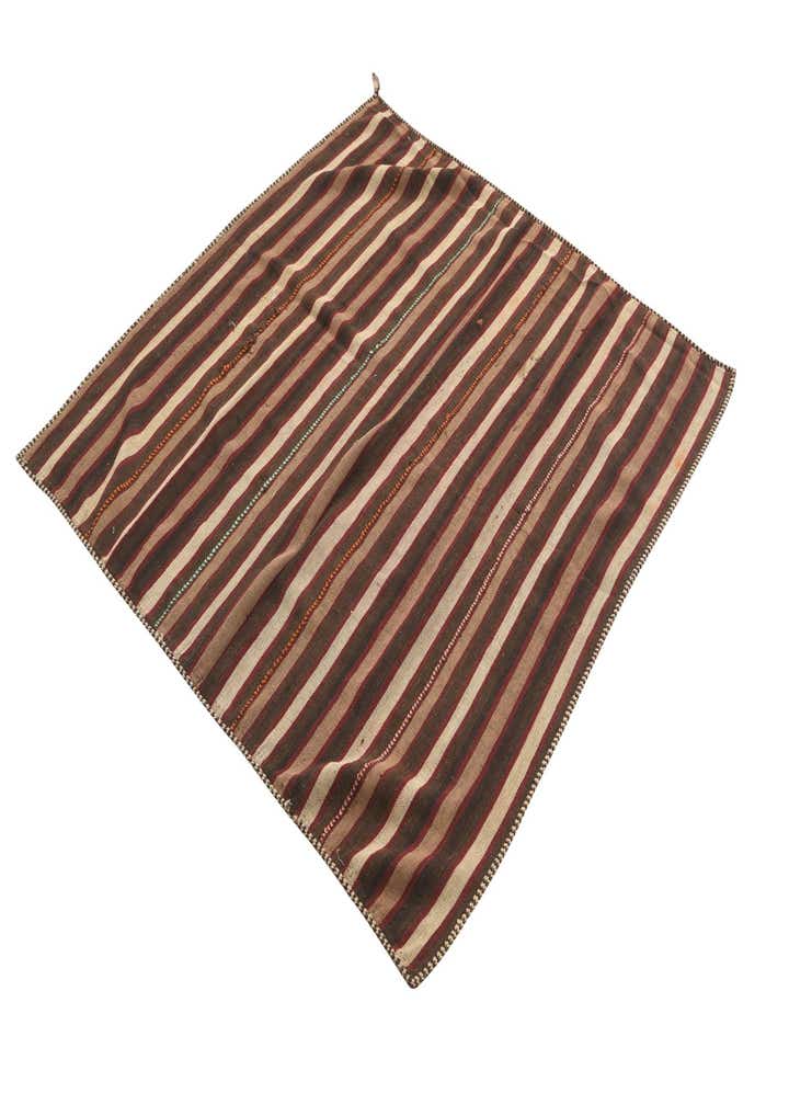 4' 1 x 4' 3 Hand Woven Kilim Fars Wool Square Rug