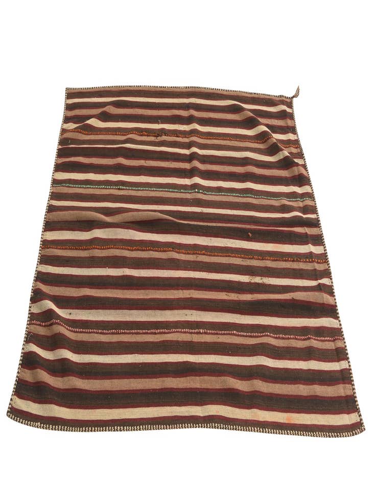 Detail image of 4' 1 x 4' 3  Hand Woven Kilim Fars Wool Square Rug