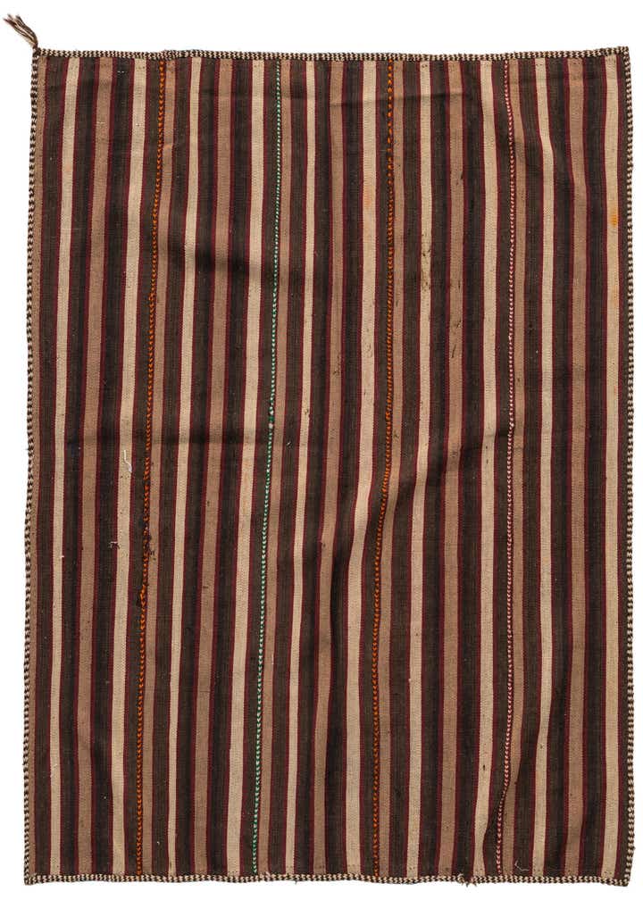 4' 1 x 4' 3 Hand Woven Kilim Fars Wool Square Rug