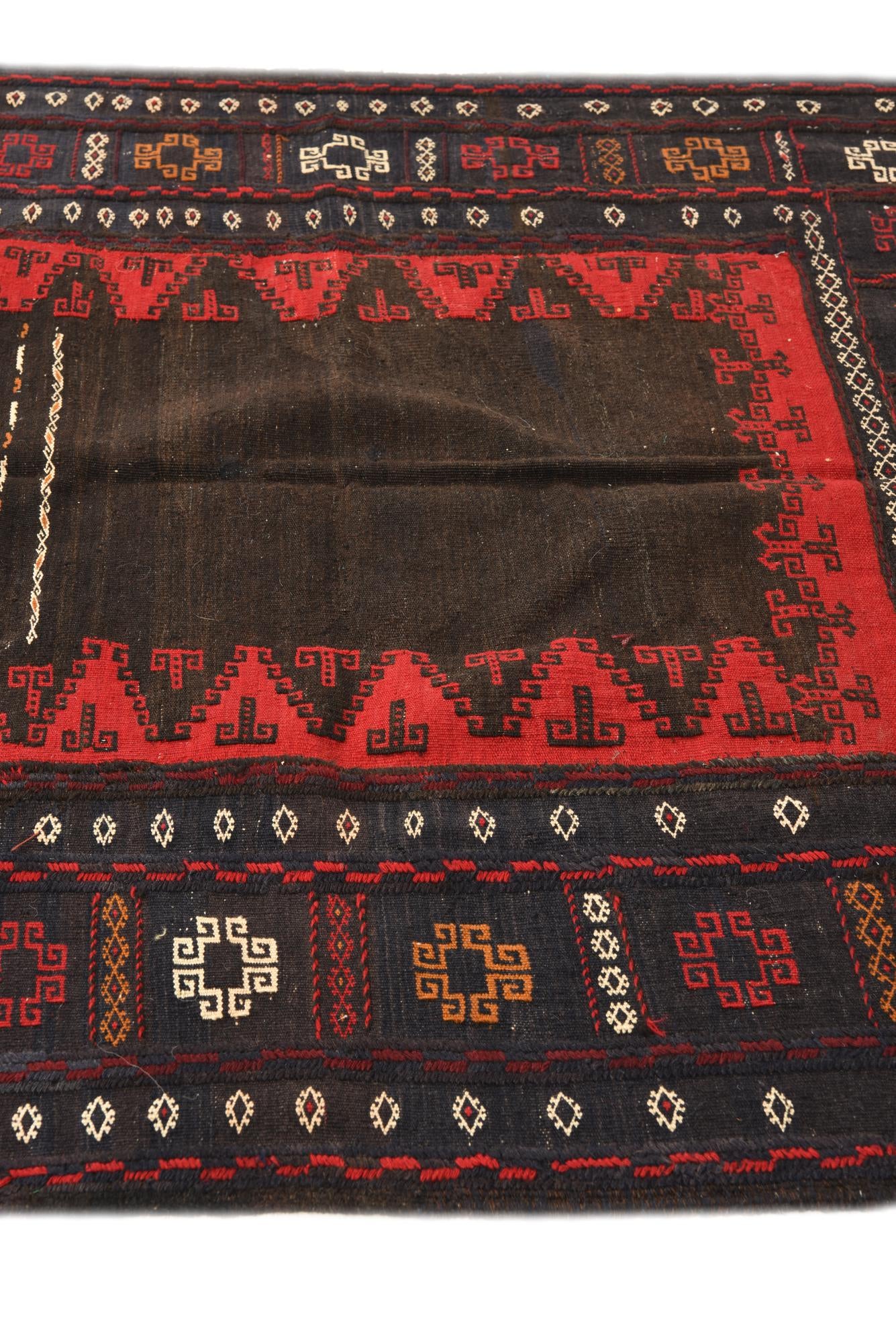 4' x 4' Hand Woven Kilim Fars Wool Square Rug