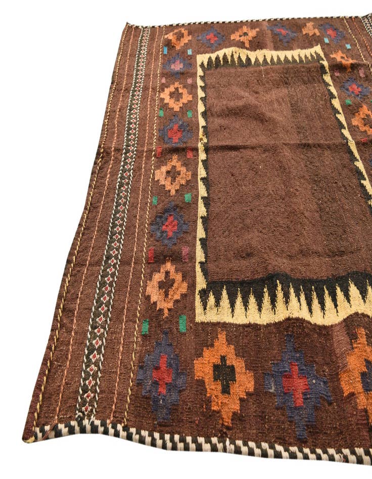 Detail image of 3' 8 x 4'  Hand Woven Kilim Fars Wool Square Rug
