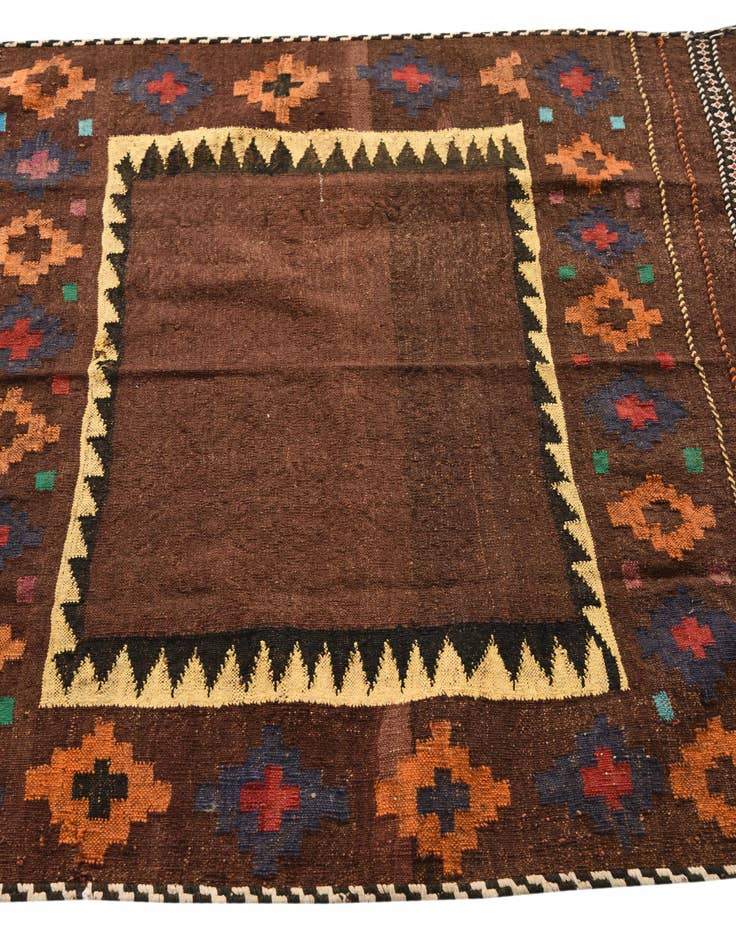 Detail image of 3' 8 x 4'  Hand Woven Kilim Fars Wool Square Rug