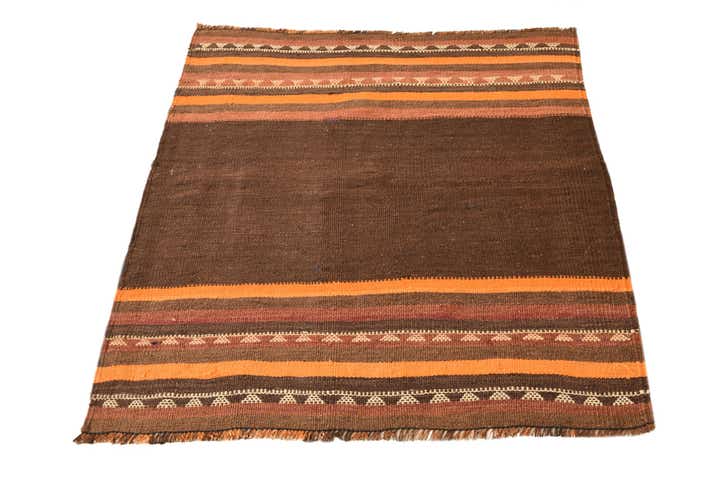 95cm x 110cm Hand Woven Kilim Fars Wool Square Rug