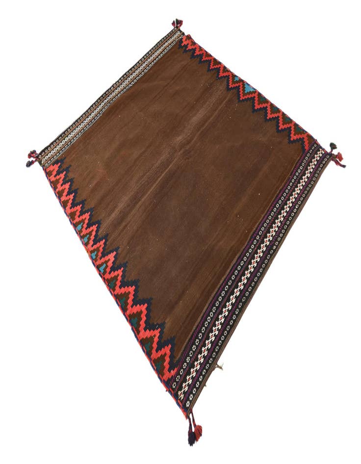 Detail image of 4' 7 x 5'  Hand Woven Kilim Fars Wool Square Rug