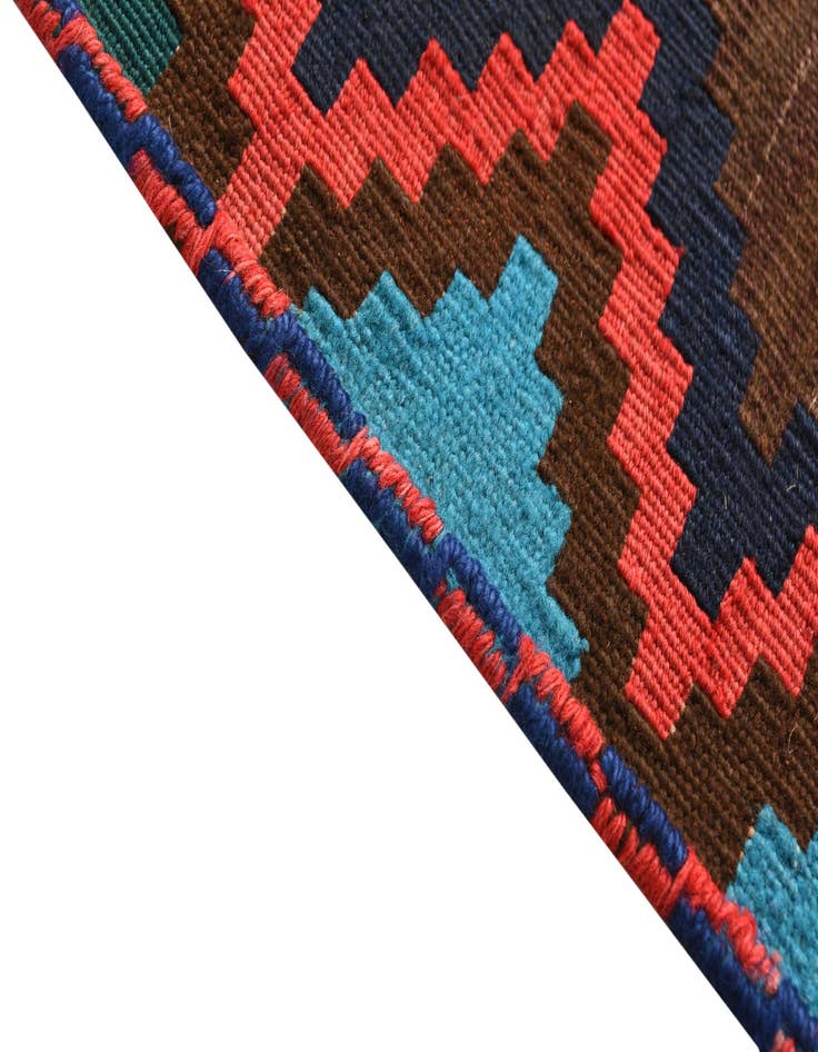Detail image of 4' 7 x 5'  Hand Woven Kilim Fars Wool Square Rug