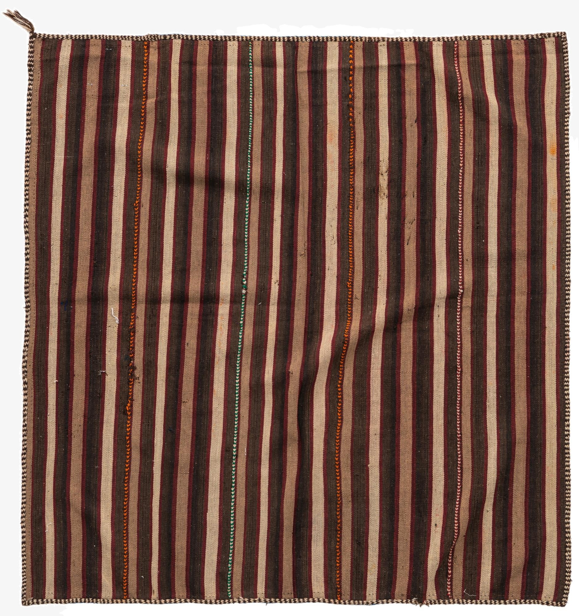 4' 1 x 4' 3  Hand Woven Kilim Fars Wool Square Rug