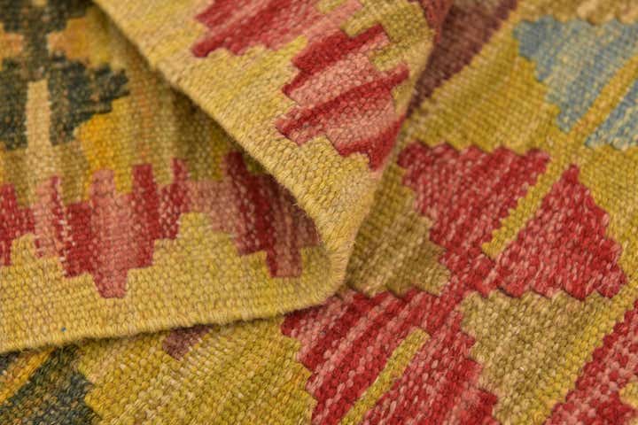 3' 2 x 3' 8 Hand Woven Kilim Maymana Wool Square Rug