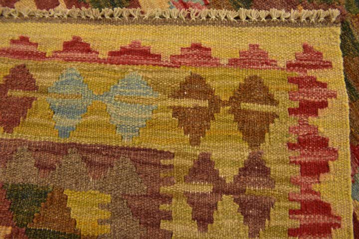 3' 2 x 3' 8 Hand Woven Kilim Maymana Wool Square Rug