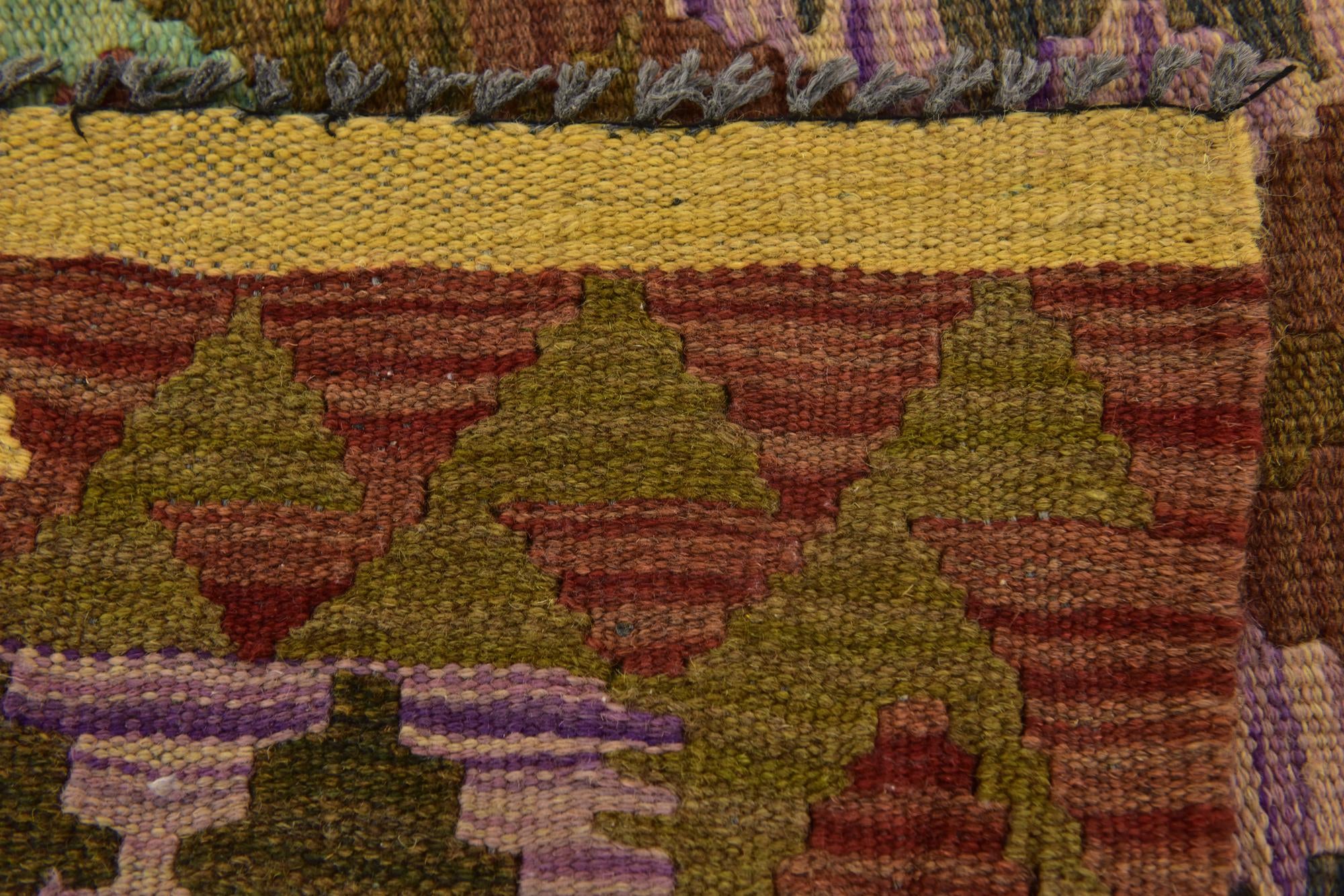 3' 6 x 3' 10 Hand Woven Kilim Maymana Wool Square Rug