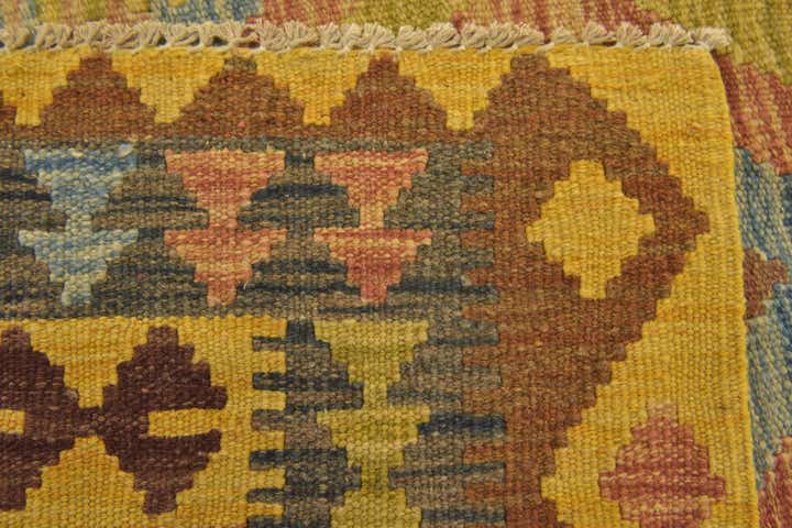 3' 3 x 3' 3 Hand Woven Kilim Maymana Wool Square Rug