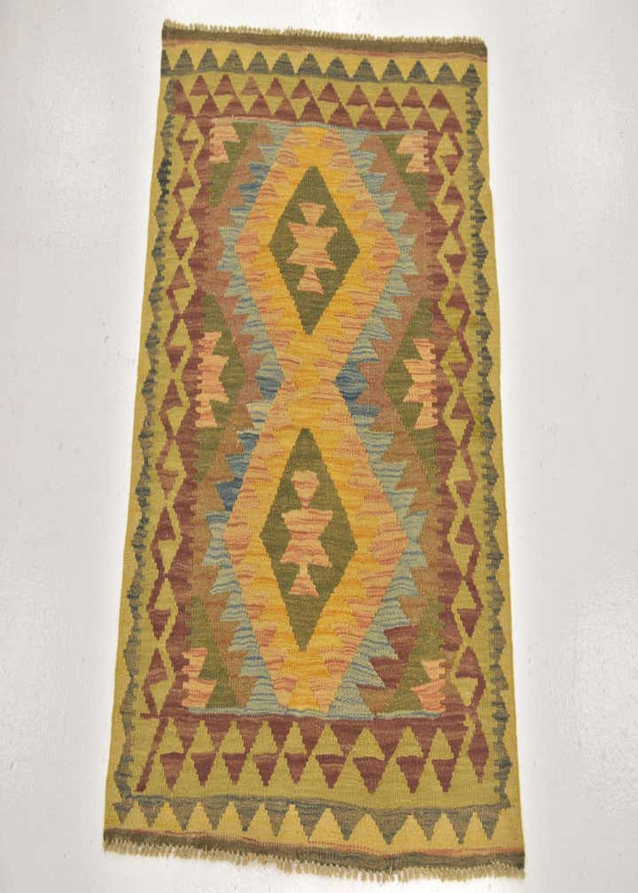 3' 2 x 3' 7 Hand Woven Kilim Maymana Wool Square Rug
