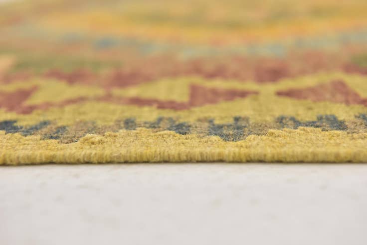 Detail image of 3' 2 x 3' 7 Hand Woven Kilim Maymana Wool Square Rug