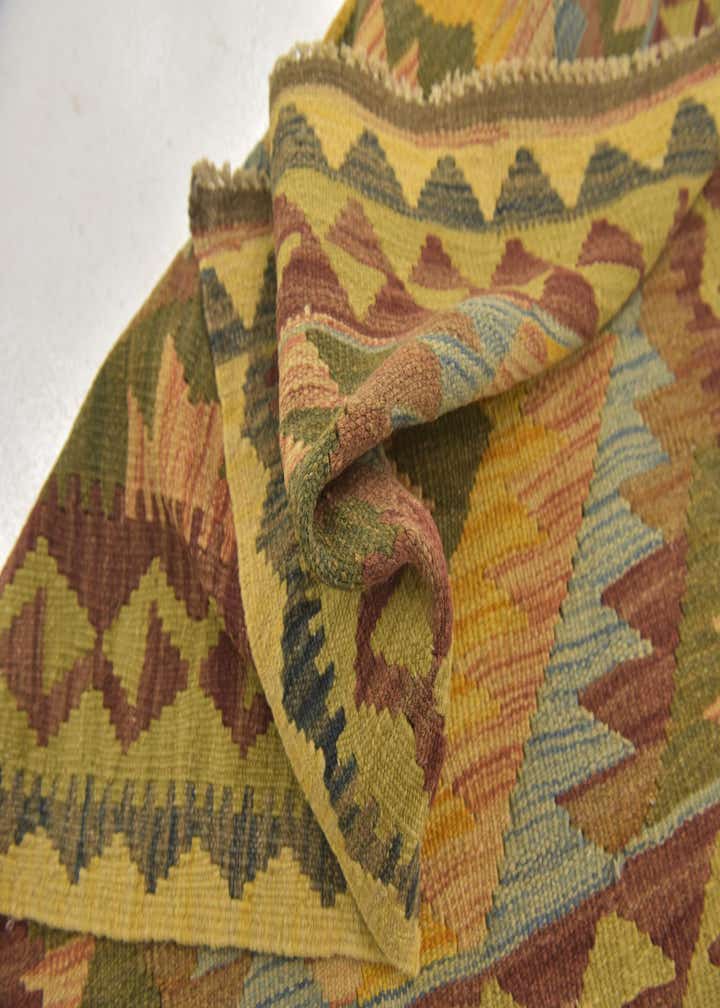 3' 2 x 3' 7 Hand Woven Kilim Maymana Wool Square Rug