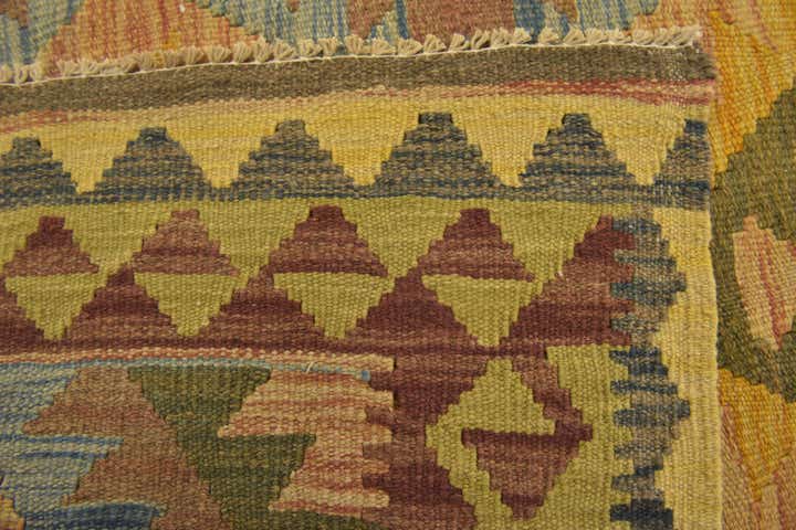 3' 2 x 3' 7 Hand Woven Kilim Maymana Wool Square Rug